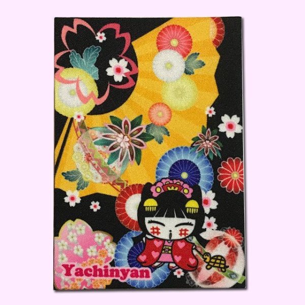 画像2: やちにゃん御朱印帳【黒花】 (2)