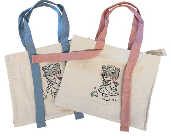 画像2: やちにゃん キャンバスキャリーオントート※保護猫支援寄付付き (2)
